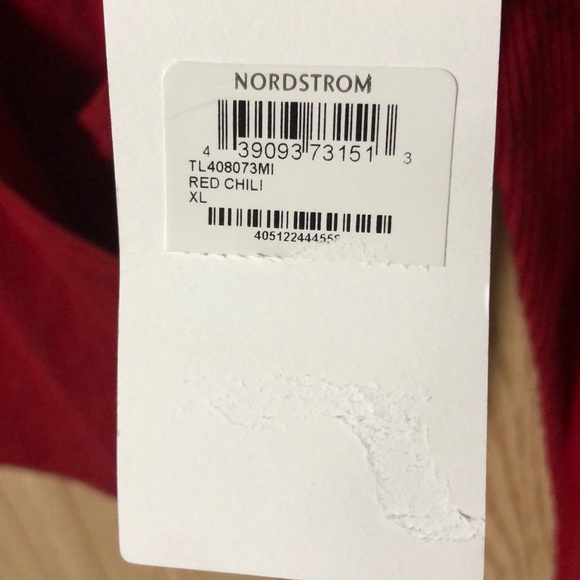 Leith Red Ribbed Wrap Sweater - Picture 3 of 6